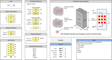 electrical enclosure heat dissipation calculator|electrical cabinet cooling calculator.